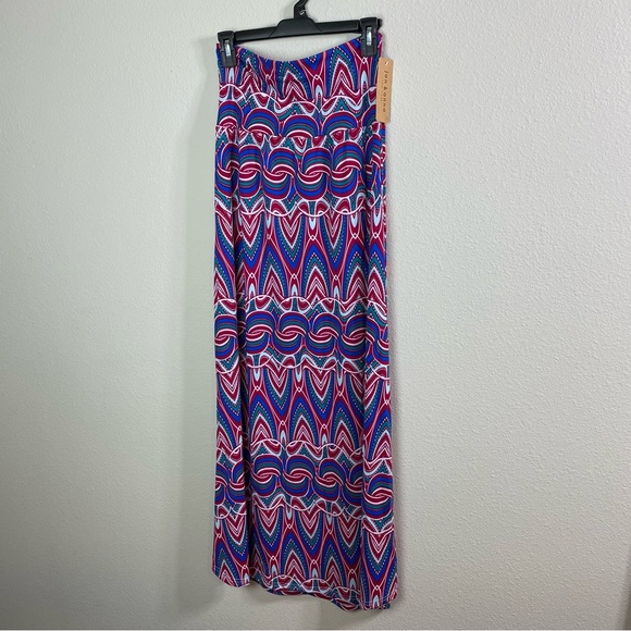 (5/$25 SALE ✅) Jon & Anna Boho Pink Small Fold Over Waistband Maxi Skirt - Picture 1 of 4